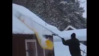 Fastest Roof Snow Removal EVER [upl. by Ellebasi]