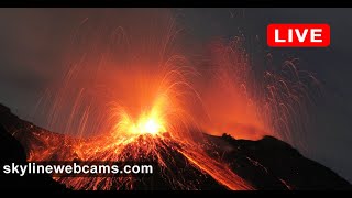 🔴 Recorded live footage from Volcano Stromboli  Sicily  Live Cameras from the world [upl. by Griffie]