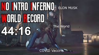 Resident Evil 3 No Intro Inferno Speedrun World Record  4416 [upl. by Adnola]