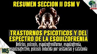 TRASTORNOS PSICÓTICOS Y ESPECTRO DE LA ESQUIZOFRENIA RESUMIDOS DSM V  DIAGNÓSTICO Y TRATAMIENTO [upl. by Briana]