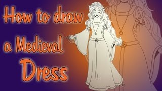 How to draw a medieval dress [upl. by Nerrawed676]