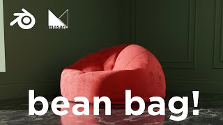 How to make a REALISTIC Velvet Bean Bag  Blender tutorial [upl. by Purington720]