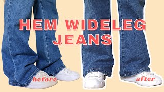 How to Hem Flared Jeans with Original Hem  LYDIA NAOMI [upl. by Ricketts722]