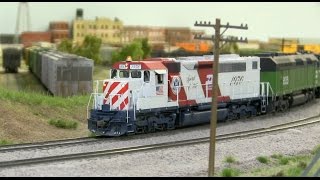 BN HO Scale Model Railroad Layout Train Journey [upl. by Rockey]