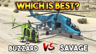 GTA 5 ONLINE  BUZZARD VS SAVAGE WHICH IS BEST [upl. by Ihcekn]