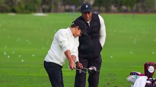 TIGER WOODS  CHARLIE WOODS  RANGE SESSION  PNC Championship 2022 [upl. by Adnana]