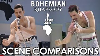 Live Aid  Bohemian Rhapsody 2018  scene comparisons [upl. by Assanav]