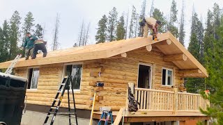 18x24 Amish Log Cabin Being Built in 312 Days [upl. by Chuu]