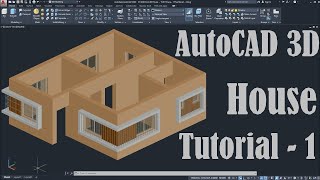 AutoCAD 3D House Modeling Tutorial  1 [upl. by Fidellas363]