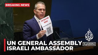 Israeli ambassador to the UN addresses General Assembly [upl. by Yrffej246]