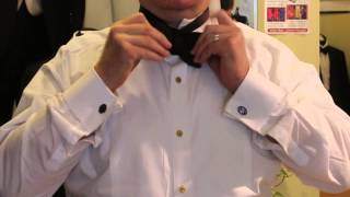 DIY How to tie a tuxedo bow tie [upl. by Fabrin]