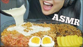 ASMR CHEESY NOODLE FEAST Spicy Fire  Carnonara  Jjajangmyeon EATING SOUNDS NO TALKING  SASASMR [upl. by Collin939]