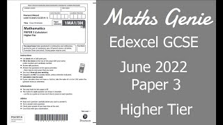 Edexcel GCSE Maths June 2022 3H Exam Paper Walkthrough [upl. by Hilar]