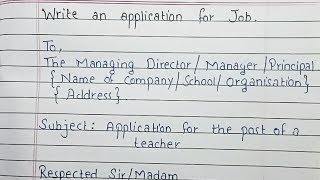 Write an Job application  Job application format [upl. by Fredela223]