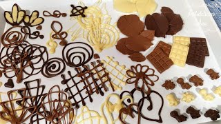 DECORACIONES de CHOCOLATE 🍫 Para Tus TARTAS y POSTRES MUY FÁCILES [upl. by Olds892]