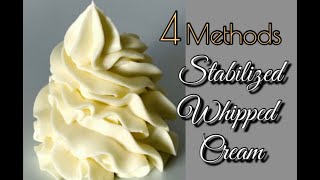 Stabilized Whipped Cream Easy Recipes  4 Methods  Whipped Cream Frosting [upl. by Tilla468]