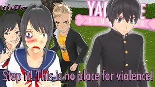 SENPAI PROTECTS YANDERE CHAN  Yandere Simulator New Build [upl. by Suivatnad]