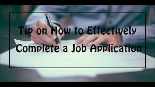 How to Complete a Job Application [upl. by Zuzana135]