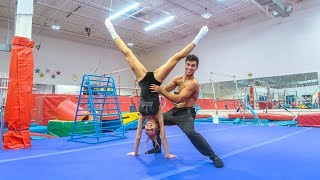 TEACHING MY WIFE GYMNASTICS AT 3AM PART 2 [upl. by Cook305]