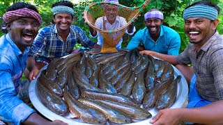 SNAKEHEAD MURREL FISH  Viral Meen  River Fish Fry Cooking In Village  Village Fish Fry Recipe [upl. by Ajet]