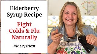 Homemade Elderberry Syrup Recipe  A Natural Home Remedy For Colds and Flu [upl. by Ankeny669]