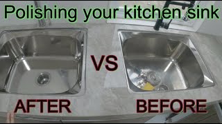 How to polish stainless steel sink  Home DIY [upl. by Enytsirk]