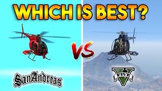 GTA 5 VS GTA SAN ANDREAS  BUZZARD ATTACK CHOPPER WHICH IS BEST [upl. by Akilaz967]