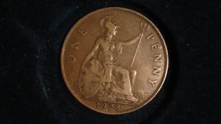 1928 One Penny United Kingdom Mintage 50 million [upl. by Maryn]