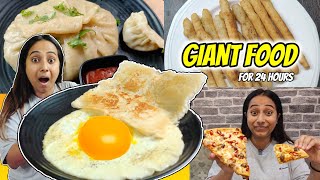 Eating only GIANT Food for 24 Hours  Food Challenge [upl. by Llebiram]