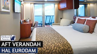 HAL Eurodam  Aft Verandah Stateroom Walkthrough Tour amp Review 4K  Holland America Cruise Line [upl. by Ot]