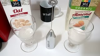 Oat Milk vs Almond Milk part 2 Frothing Test [upl. by Ailedroc]