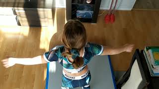 Young Gymnast Agata training at home 3  First pole exercises [upl. by Noraha]