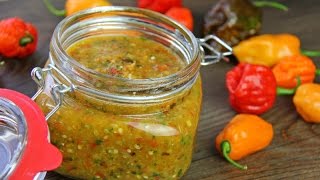 Traditional Caribbean Peppersauce hot sauce Recipe [upl. by Ellenid572]