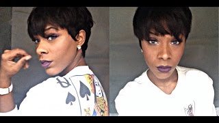 How I Cut amp Style My Short Wig  Sensationnel Fab Fringe [upl. by Osei]