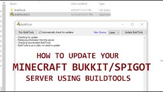 How to update a Minecraft server with Bukkit  Spigot using BuildTools [upl. by Ellehsal]