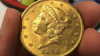 1894 US 20 Dollar Gold Coin • Values Information Mintage History and More [upl. by Aciretahs]