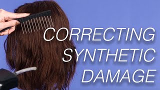 Correcting Synthetic Wig Damage  Wigs 101 [upl. by Desiri]