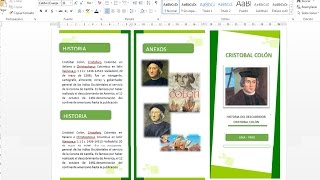 Como crear un tríptico en word 2013  2016 [upl. by Inahc]