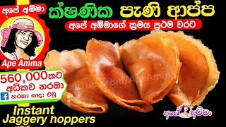 ✔‍ ක්ෂණික පැණී ආප්ප instant Jaggery Hoppers by Apé Amma Pani Appa [upl. by Aldarcy530]