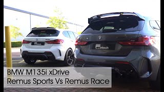 Remus Exhaust BMW F40 M135i X drive Sports VS Race system  Motech Performance [upl. by Neelhtak]