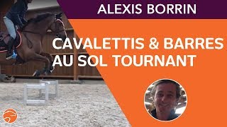 Barres au sol amp cavaletti en tournant avec Alexis Borrin  Equisense [upl. by Maiocco440]