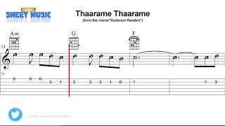 Thaarame Thaarame  Kadaram Kondan  Guitar TAB [upl. by Einttirb502]