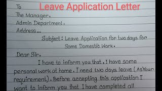 How to write a leave application letter for Office [upl. by Elsy332]