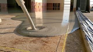 Floor leveling  Light weight Concrete Gypsum Concrete  GypCrete   Los Angeles [upl. by Ellevehc865]