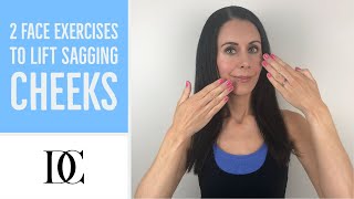 2 Face Exercises To Lift Sagging Cheeks [upl. by Aitropal]