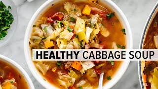 CABBAGE SOUP  super easy vegetarian soup for a healthy diet [upl. by Cirdet]