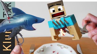 EATING MINECRAFT AND FORTNITE CHARACTERS [upl. by Kipp]