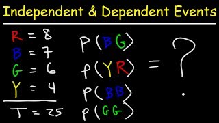 Probability  Independent and Dependent Events [upl. by Fosdick]