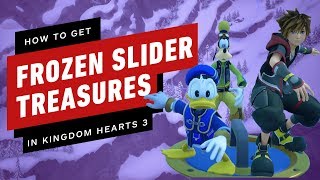 Kingdom Hearts 3 All Frozen Slider Treasures to Earn Orichalcum [upl. by Atteuqehs]