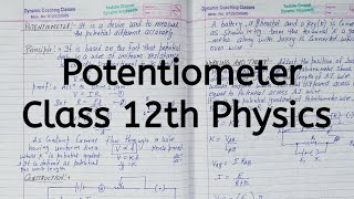 Potentiometer Chapter 3 Current Electricity Class 12 Physics [upl. by Notrab]